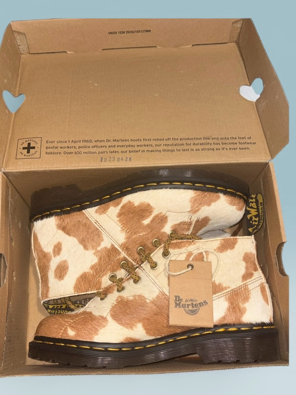 Dr. Martens CHURCH HAIR-ON JERSEY COW PRINT MONKEY BOOTS W/8 M/7 NIB - Picture 6 of 9